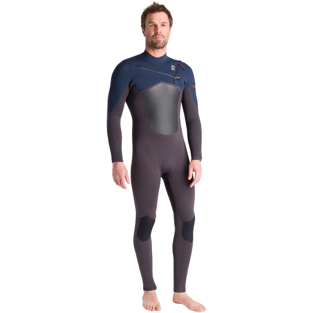 2025 C-Skins Mens Nuwave Rewired 5/4mm Chest Zip Wetsuit C-NRW54MCZ - Meteor / Meteor X / Bluestone X